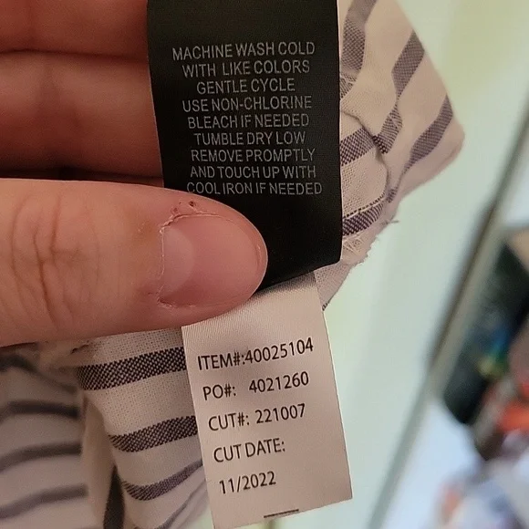 Torrid Blue and White Striped Button Down Long Sleeve Shirt - Picture 8 of 10